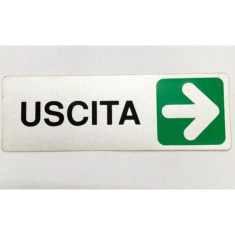 ETICHETTA ADESIVA SEGNALETICA TARGHETTA STICKERS VARI MODELLI 13165V USCITA CON FRECCIA DX (18944)