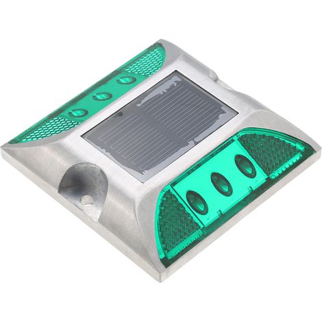 Lampe solaire 2W à 6 LED pour allée, contrôle de la lumière, bonne capacité de charge, étanche IP68, lampe de signalisation routière pour rue, avenue, autoroute, parking, voie de circulation, chemin v (1/2)