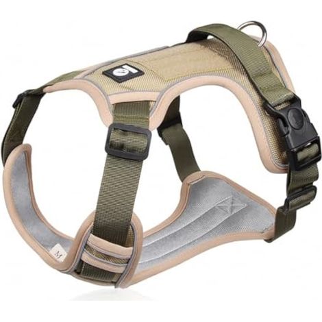 Dog Harness with Handle Tactical Large,No Pull Adjustable Reflective Military Dogs Vest for Labrador Retriever,Husky, German Shepherd Dog (Khaki, X-Large) (1/5)