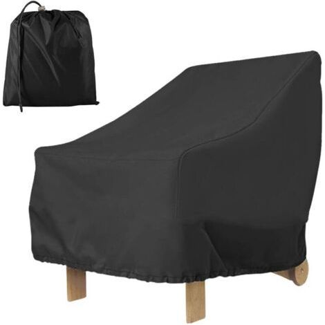 Housse Fauteuil Jardin Extérieur à Assise Profonde 210D Imperméable Couverture pour Chaise Patio Anti UV Anti-Vent avec Cord (1/4)