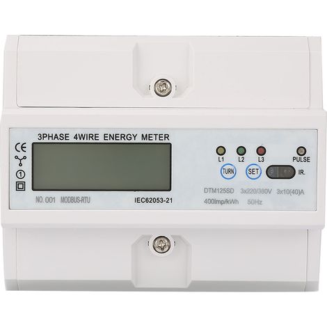 220/380V 10-40A Energy Consumption Digital Electric Power Meter 3 Phase KWh Meter with LCD (1/5)