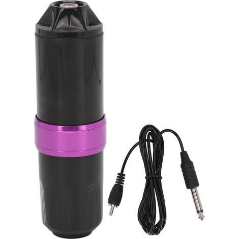 Cartouche à aiguille pour stylo tatouage réglable, course rotative, interface RCA, noir et violet, pour artistes et débutants. (1/5)