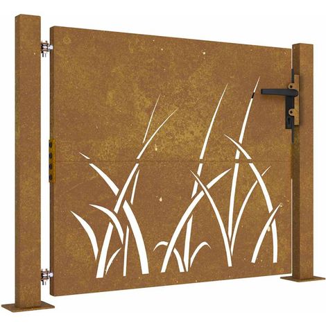 Maison Exclusive - Gartentor 100x100 cm Cortenstahl Gras-Design