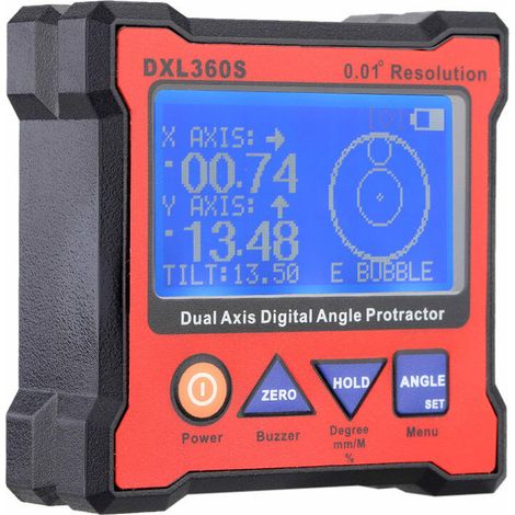 DXL360S Goniometro digitale a doppio asse con base magnetica a 5 lati Indicatore di livello digitale a doppio asse ad alta precisione 100-240 V 50-60 Hz (1/5)