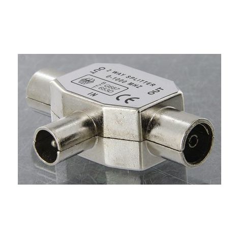 Répartiteur TV Blindé D9,52 mm Dhome – Connecteurs 1 Mâle / 2 Femelles – Câble de 1 mètre