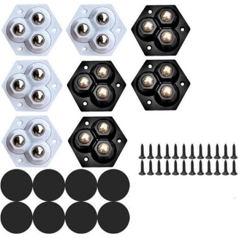 Roulettes Auto-Adhésives - Roulements À Billes En Acier Inoxydable - Pivotantes 360° Pour Appareils De Cuisine Et Meubles - 8 Pièces (1/5)