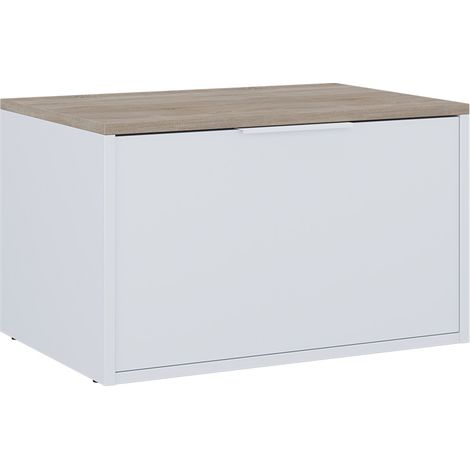 Credenza Betti, Bianco/Sonoma, 60 x 36 cm con porte, Vicco