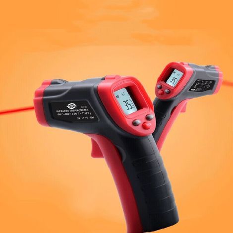 Thermomètre Infrarouge, -50 ° C 600 ° C (-58 ° F 1112 ° F) Thermometre Laser Sans Contact avec Emissivité Réglable, Thermomètre pour Cuisine/Pizza/BBQ/Industrie (Pas pour L'homme) (1/4)