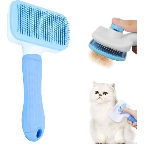 Chien Épilateur Brosse Chat Chien Cheveux Toilettage Et Soins Peigne Pour Cheveux Longs Chien Animal De Compagnie Enlève Les Poils Nettoyage Brosse De Bain Fournitures Pour Chien carré bleu (1/3)