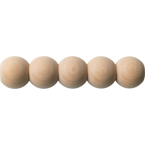 Echantillon de moulure perle brut decorative - D.5 x L20 cm - Bois de hetre massif - Style Parisien - A peindre (1/4)