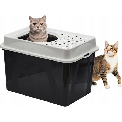 LETTIERA PER GATTI GRANDE E CHIUSA XXL ALTA, SALTA DENTRO PER LA LETTIERA, MIX DI COLORI