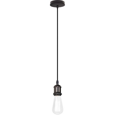 Suspension composable, Monture E27 (NON ampoule avec), Métal noir câble noir - Digilamp (1/5)