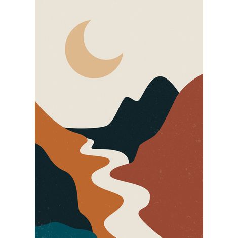 Papier peint panoramique - Paysage Boho - 130 cm x 184 cm (1/2)
