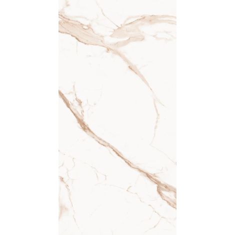 Carrelage effet marbre blanc Calacatta Dolce Gold – Full Lappato – Dimensions l.60 x L.120 cm – Intérieur/Extérieur