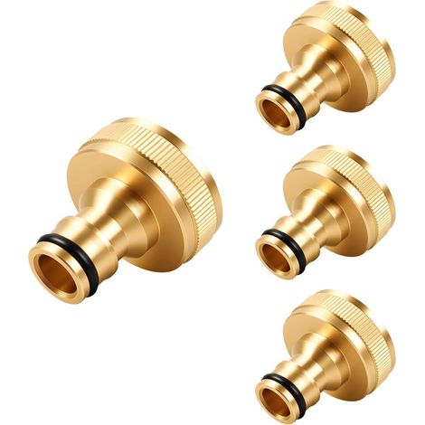 4 Pièces Adaptateur Robinet Tuyau Arrosage Laiton 1 Pouce Raccord de en avec Bande Étanchéité, d'arrosage Compatible pour Jardin Maison, Pelouse -