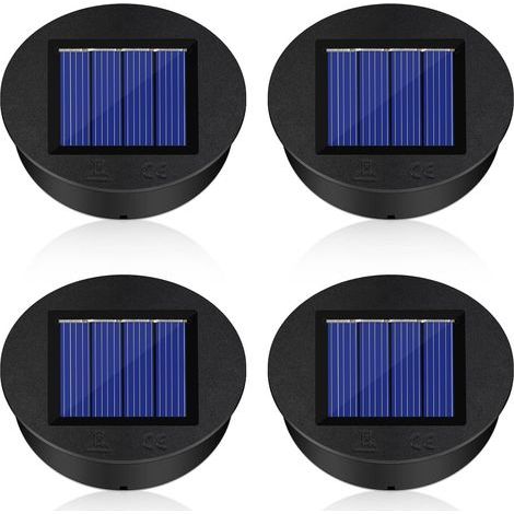 Pièces détachées solaires, ampoules solaires de rechange de 8 cm (4 pièces), LED haute luminosité, panneau solaire de rechange pour éclairage de jardin, couvercle de rechange étanche pour éclairage so (1/5)
