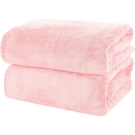 Lot de 2 serviettes de bain de qualité supérieure – Séchage rapide – Serviettes en microfibre velours corail très absorbantes – Utilisation polyvalente comme salle de bain, fitness, salle de bain, dou