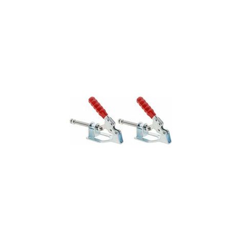 2 pièces pince à genouillère de 32 mm, fer galvanisé, dégagement rapide, loquet de maintien action pousser-tirer 136 kg force de maintien capacité de maintien du piston course de type (1/3)