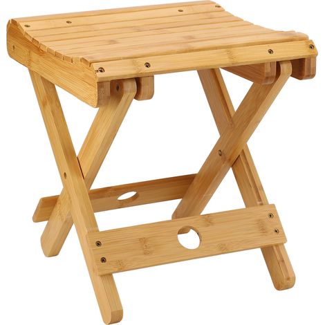 Tabouret pliant en bambou pour salon de massage, rasage, douche, repose-pieds, siège pliant portable pour la maison (1/5)