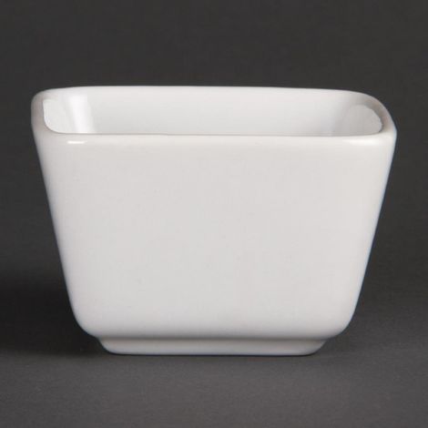 Minis Plats Carrés Hauts Blancs 75mm (Lot de 12) - Ref U178 - Olympia (1/4)