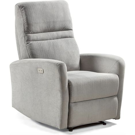 Fauteuil de relaxation électrique microfibre Kali-Gris clair (1/5)