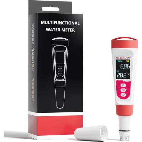 Digitaler All-in-One-Wassertester: pH-Wert, TDS, EC-Wert, Temperatur, automatische Kalibrierung, IP67 wasserdicht, für Schwimmbad, Aquarium und Garten. (1/5)