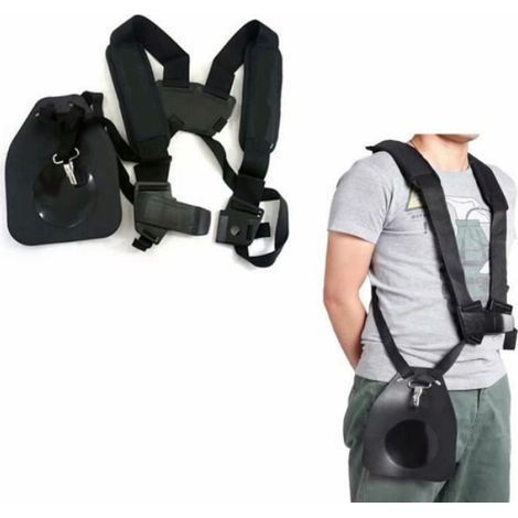 Harnais Ajustable à Double Sangle Épaule Pour Débroussailleuse Noir (1/4)