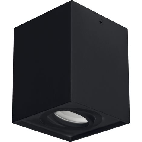 Plafonnier carré noir 35W hary D GU10 Ideus 03716 (1/2)
