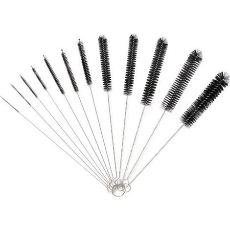 Brosse de nettoyage, petite brosse fine pour tuyaux de lait, brosse en paille, outil de nettoyage pour réfrigérateur et (1/4)