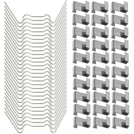120 Pcs Clips de fixation pour vitre de verre à effet de serre en acier inoxydable (avec 60 clips de fil W pour vitrage en serre et 60 clips de chevauchement en Z pour vitrage de serre) (1/4)