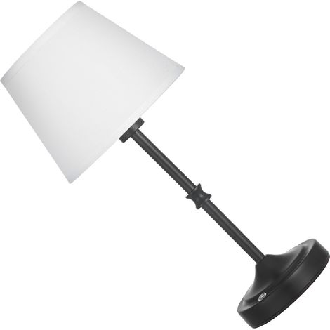 Mophorn Kabellose Tischlampe (2er-Set) mit Stoffschirm & integriertem 5200-mAh-Akku, dimmbare Schreibtischleuchte (3 Helligkeitsstufen) für Schlafzimmer und Nachttisch, Schwarz (1/5)