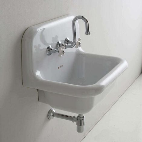 Fregadero de cerámica retro 60 cm - True Colors - Blanco (1/5)