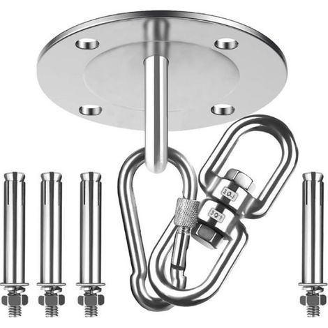 Suspension Plafond - Acier Inoxydable - Rotation 360° - Charge Maximale 500 Kg - Lot de 7 Pièces (1/4)