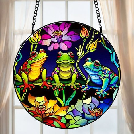 Attrape-soleil vitrail oiseau 20 cm décoration suspendue fenêtre animal lumineux cadeau Noël (1/5)