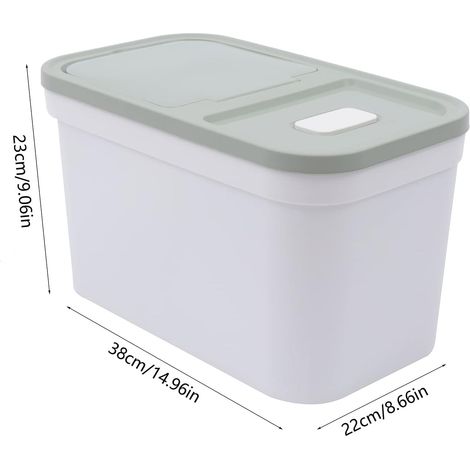 Großer 10 kg Reisbehälter für Lebensmittel, Mülleimer für Küchengetreide, Mehlbehälter, Reisspender, luftdichte Aufbewahrungsbox mit Messbecher