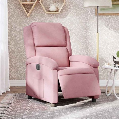 Fauteuil inclinable électrique Rose Velours vidaXL
