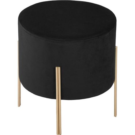 Hocker aus Samt Living Atmosphera - Schwarz