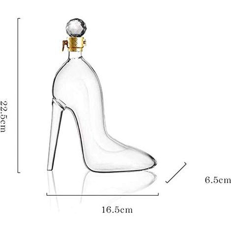 Carafe à whisky, 750 ml. Carafe à vin exquise en forme de talons hauts, soufflée à la main. (1/2)