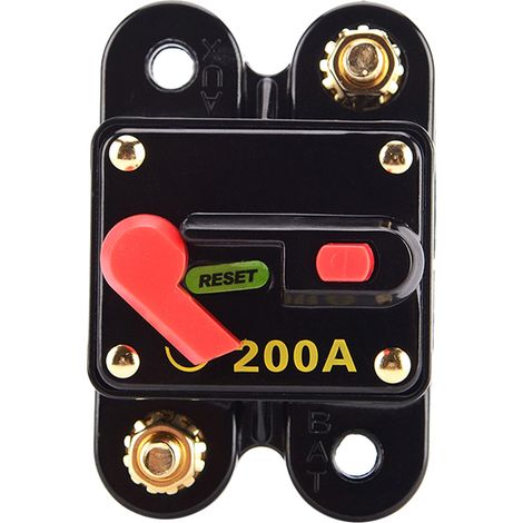 Disjoncteur/fusible 200 A à réarmement manuel étanche pour systèmes audio de voiture et bateaux (1/5)