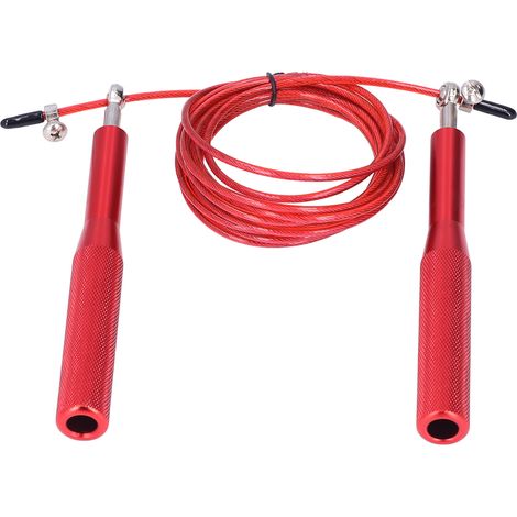Corde à Sauter Professionnelle en Alliage d'Aluminium - Réglable, Robuste et Durable pour Entraînement Intérieur/Extérieur - Rouge Rose (1/5)