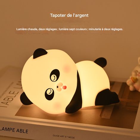 veilleuse tactile panda en silicone rechargeable gradable avec minuterie lampe d ambiance mignonne cadeau creatif pour enfants chambre bebe (1/4)