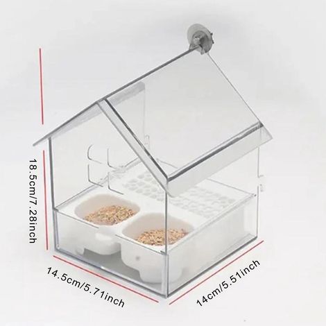 JW22 Multifunctional White Roof Bird Feeder  Rainproof Outdoor Wild Bird Feeding Device