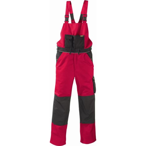 Canvas (320 g/m²) Latzhose AMAZONAS rot/schwarz Größe 64 (1/4)