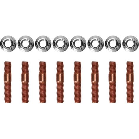 Jeffergarden 8 pièces M8 1.25 Kit de goujons Turbo filetés 8mm en alliage métallique résistant à la haute pression collecteur d'échappement goujon boulon écrou matériel