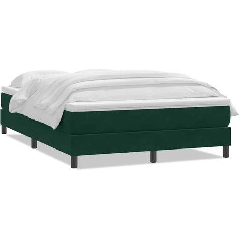Maison Exclusive - Sommier à lattes de lit et matelas vert foncé 160x220cm velours