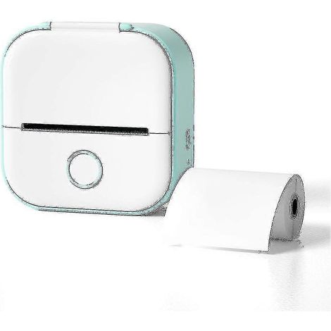 Mini imprimante de poche portable, compatible Bluetooth, thermique, sans encre, pour autocollants (verte)