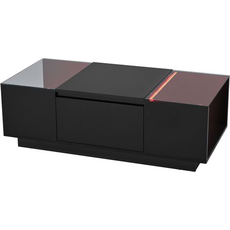 TABLE multifonctionnelle design élégant flexible Particle Board noir 105.00 × 50.00 × 35.00 cm (1/5)