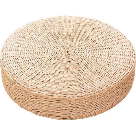 45 cm runde Yogamatte, Pouf, Tatami-Bodenkissen, Sitzkissen, Stroh, dickes und weiches Meditationsmaterial (1/5)