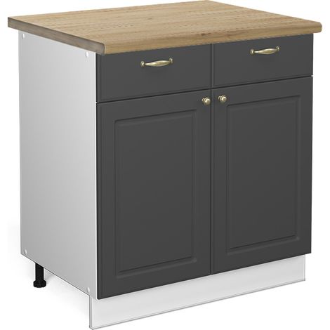 Mobiletto base per cucina Fame-Line, Antracite-oro, 80 cm , PL Rovere, Vicco (1/5)