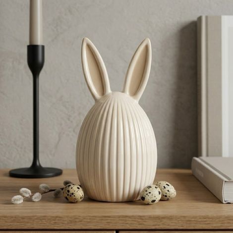 Ribbed Easter Egg Bunny Ears Ornament (1/2)